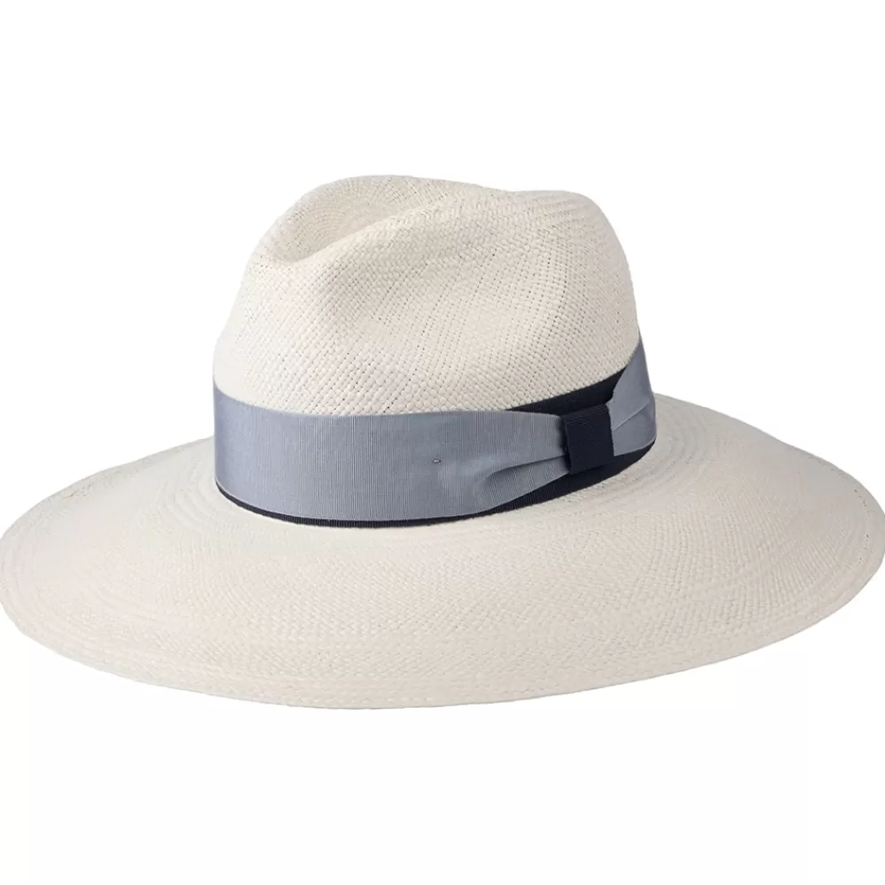 Chapeaux Trilby | Chapeaux Fedora^Christys Chapeau Fedora Panama à Bord Large Bandeau Bicolore Bleu Valegro décoloré