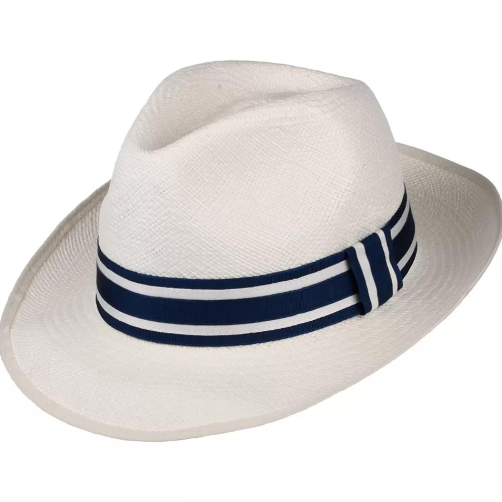 Chapeaux Trilby | Chapeaux Fedora^Christys Chapeau Fedora Panama avec Bandeau à Rayures Ascot Striatus Preset décoloré