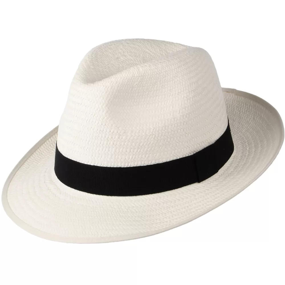 Chapeaux Trilby | Chapeaux Fedora^Christys Chapeau Fedora Panama avec Bandeau noir Bexley décoloré