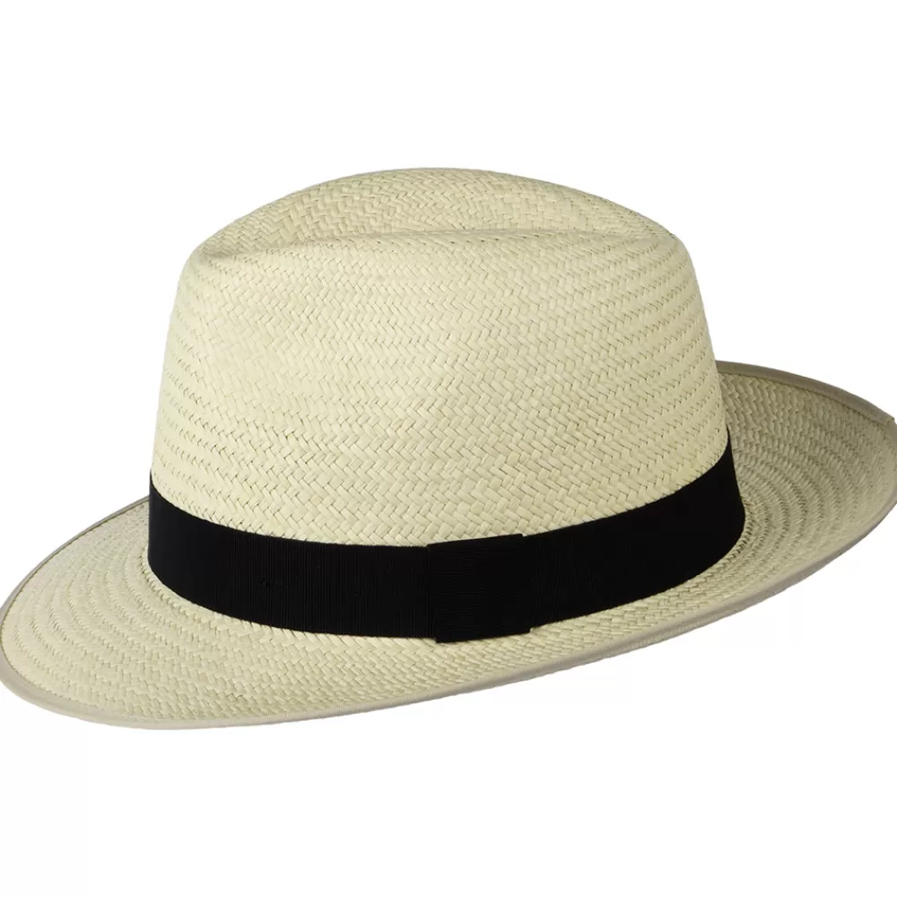 Chapeaux Trilby | Chapeaux Fedora^Christys Chapeau Fedora Panama avec Bandeau noir Bexley semi-décoloré