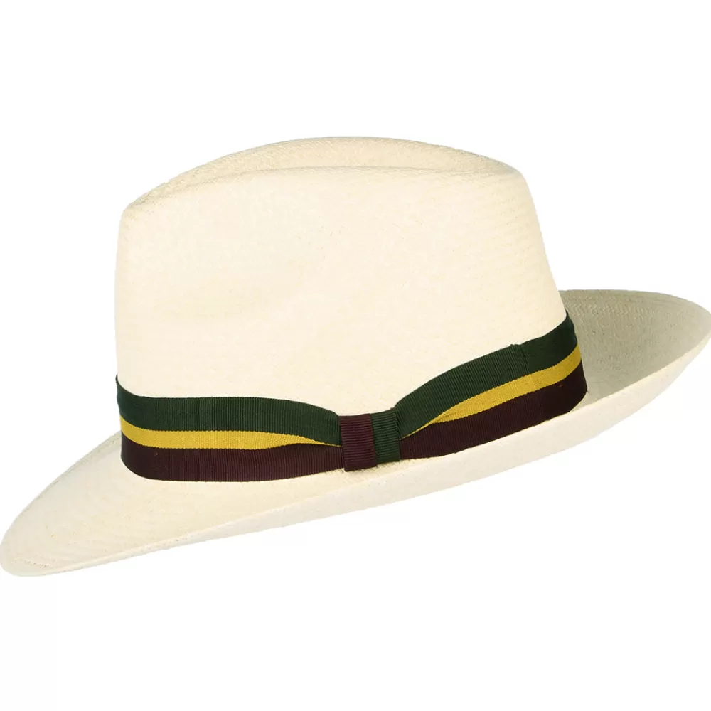 Chapeaux Trilby | Chapeaux Fedora^Failsworth Chapeau Fedora Panama Regimental naturel