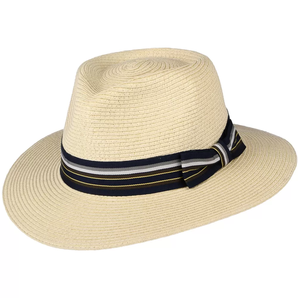 Chapeaux Fedora | Chapeaux Trilby^Denton Chapeau Fedora Pliable avec Bandeau à Rayures Trent naturel