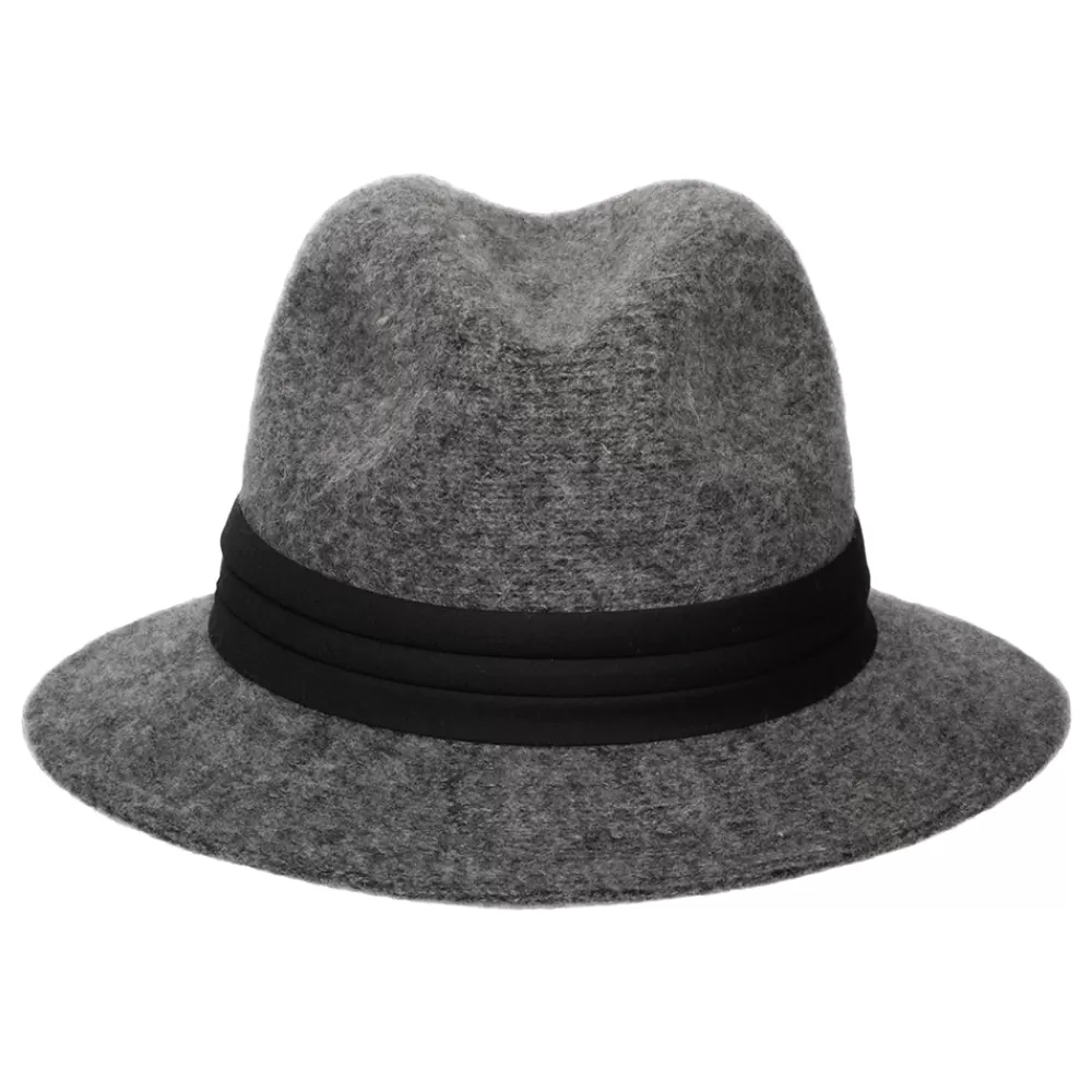 Chapeaux Trilby | Chapeaux Hiver^Scala Chapeau Fedora Pliable en Angora Mélangé India anthracite