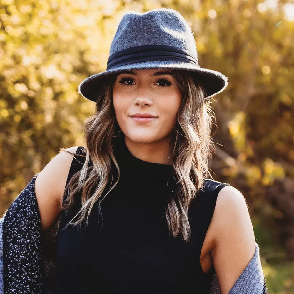 Chapeaux Trilby | Chapeaux Hiver^Scala Chapeau Fedora Pliable en Angora Mélangé India anthracite