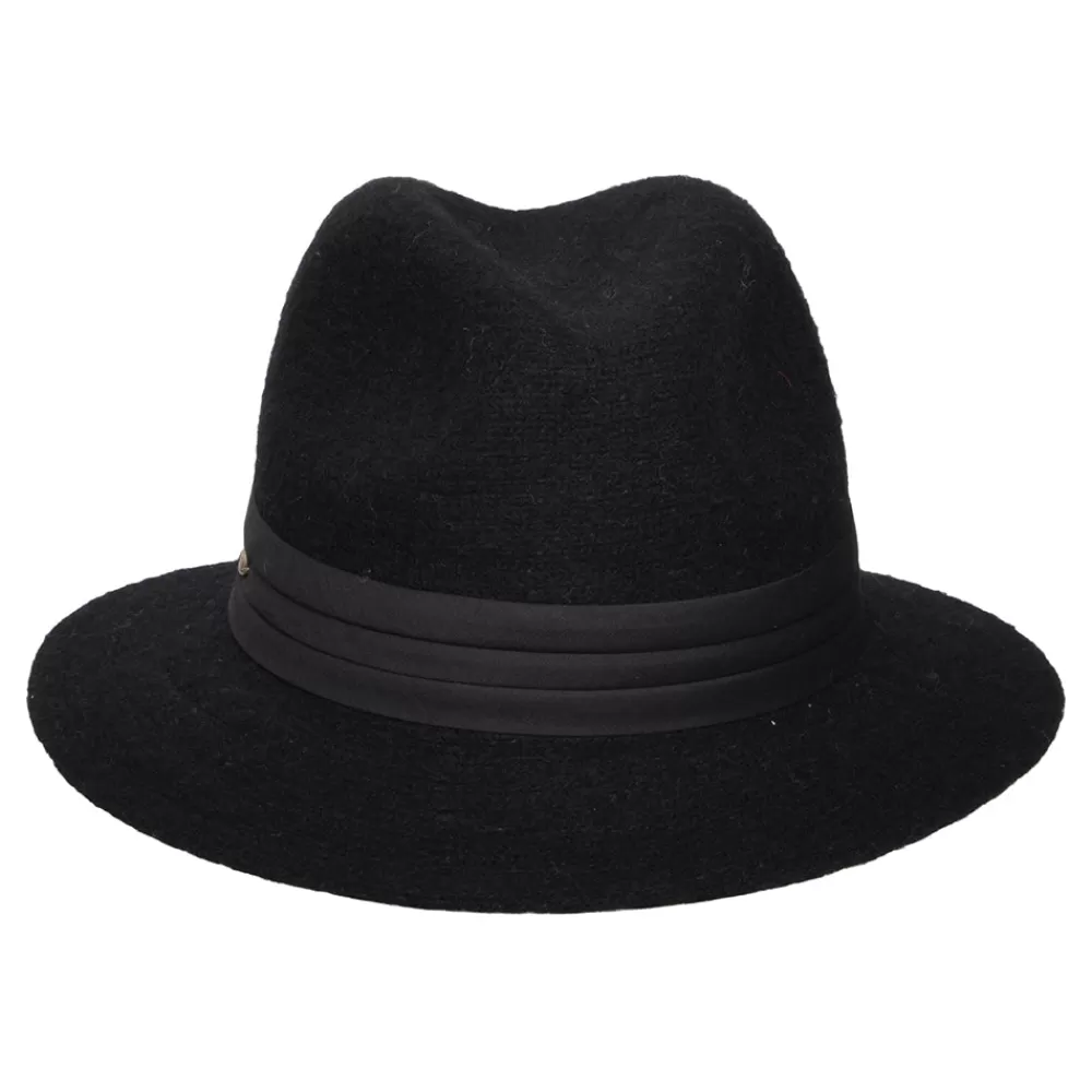 Chapeaux Hiver | Chapeaux Trilby^Scala Chapeau Fedora Pliable en Angora Mélangé India noir