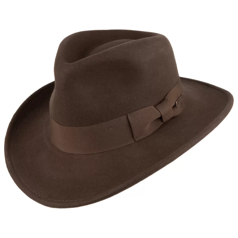 Chapeaux Trilby | Chapeaux Fedora^Dorfman Pacific Chapeau Fedora Promotionnel marron INDIANA JONES