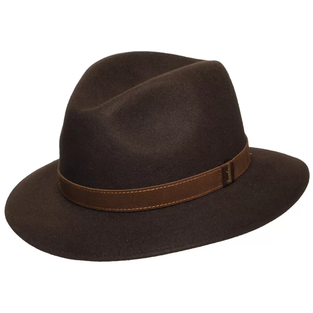 Chapeaux Trilby | Chapeaux Fedora^Borsalino Chapeau Fedora Safari Déformable en Fourrure Feutrée marron