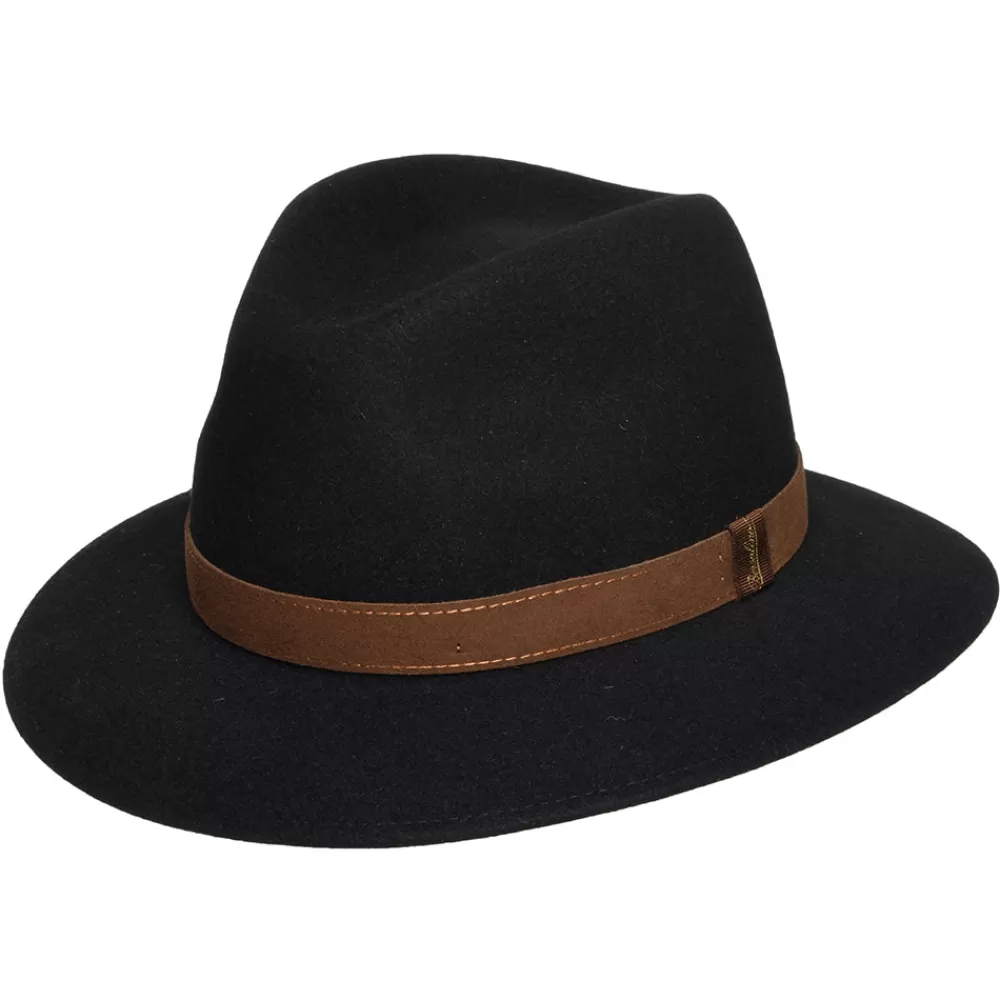 Chapeaux Trilby | Chapeaux Fedora^Borsalino Chapeau Fedora Safari Déformable en Fourrure Feutrée noir