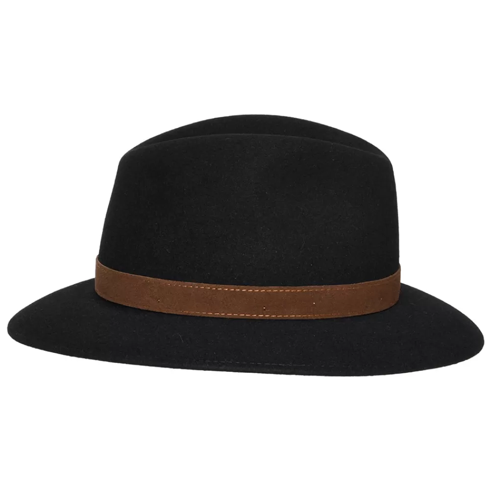 Chapeaux Trilby | Chapeaux Fedora^Borsalino Chapeau Fedora Safari Déformable en Fourrure Feutrée noir