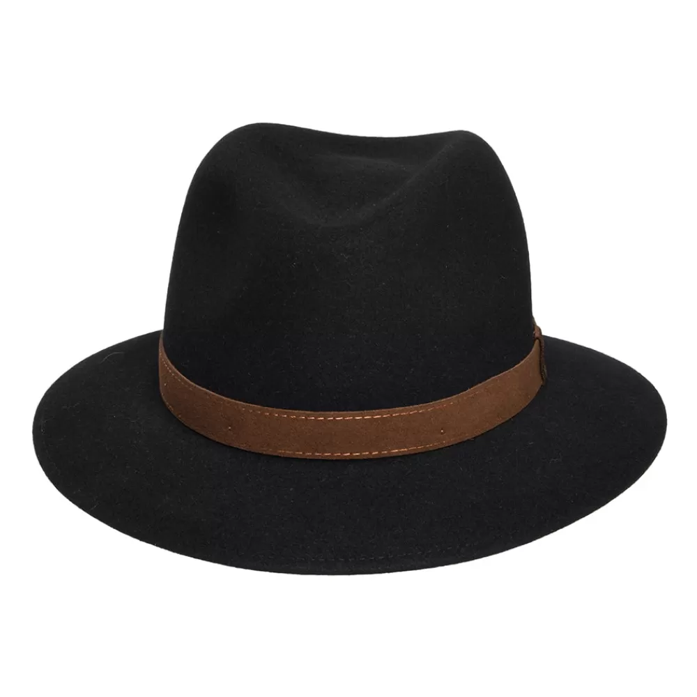 Chapeaux Trilby | Chapeaux Fedora^Borsalino Chapeau Fedora Safari Déformable en Fourrure Feutrée noir