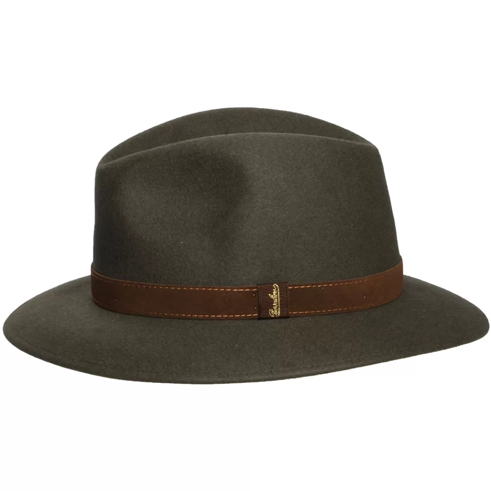 Chapeaux Trilby | Chapeaux Fedora^Borsalino Chapeau Fedora Safari Déformable en Fourrure Feutrée sauge