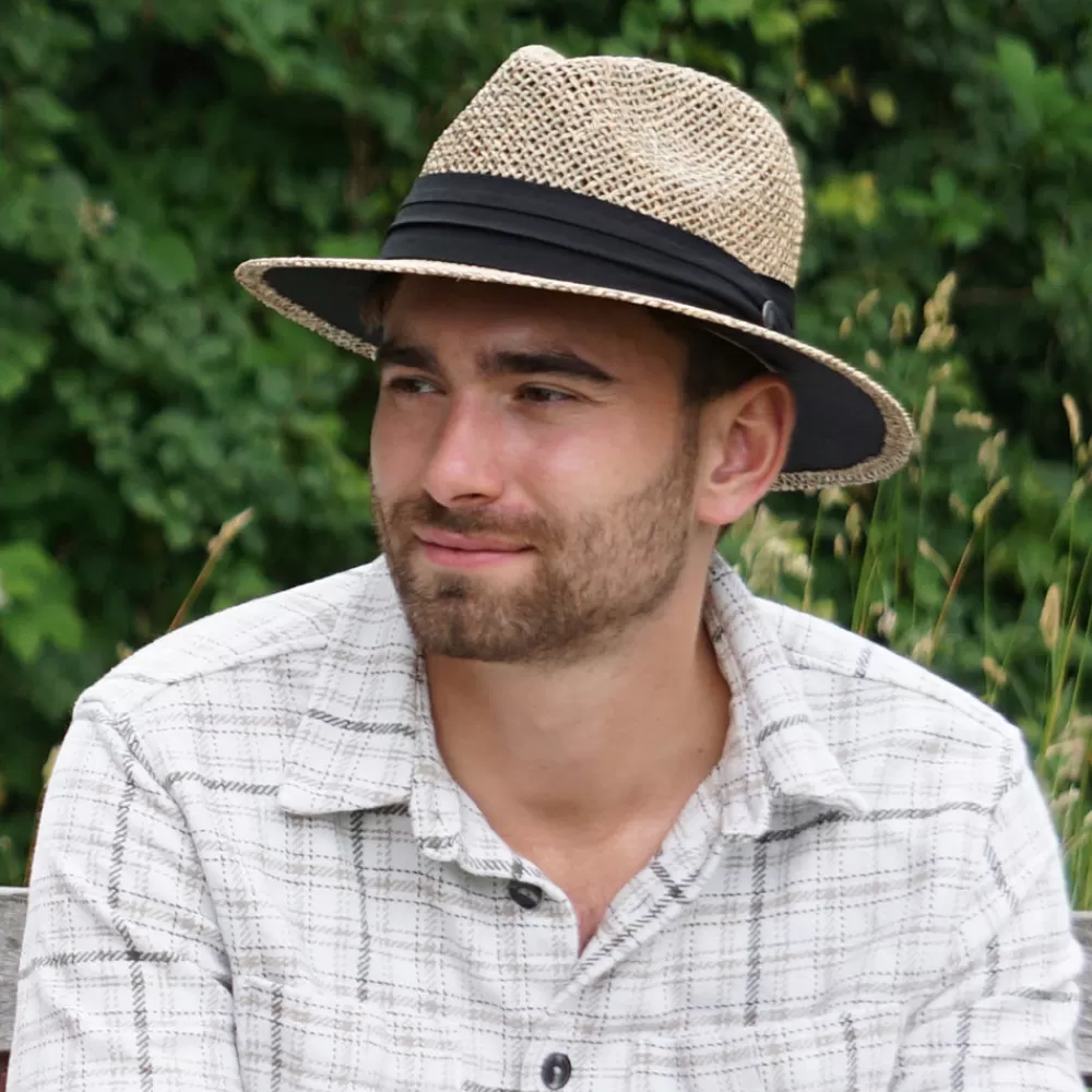 Chapeaux Trilby | Chapeaux Fedora^Jaxon & James Chapeau Fedora Safari en Jonc de Mer naturel JAXON & JAMES