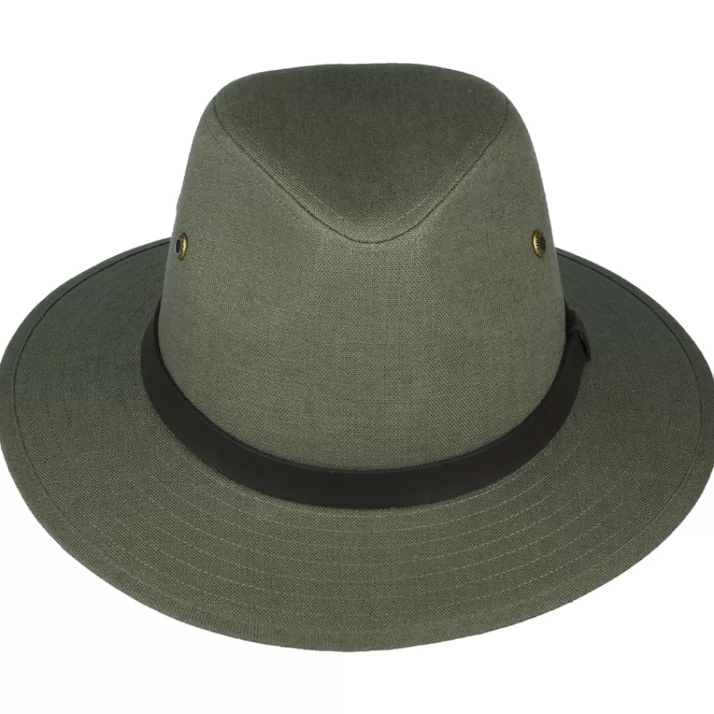 Chapeaux Trilby | Chapeaux Fedora^Failsworth Chapeau Fedora Safari en Lin Irlandais khaki