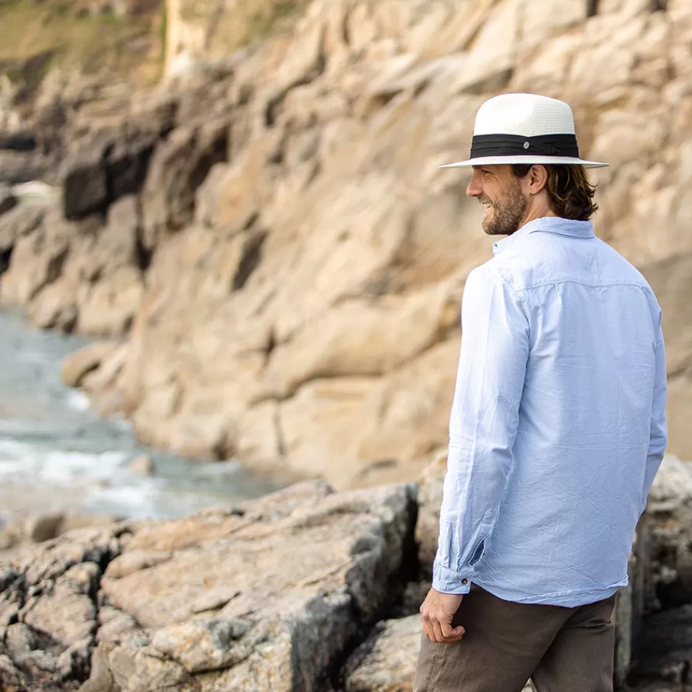 Chapeaux Trilby | Chapeaux Fedora^Jaxon & James Chapeau Fedora Safari en Paille Toyo ivoire avec Bandeau noir JAXON & JAMES