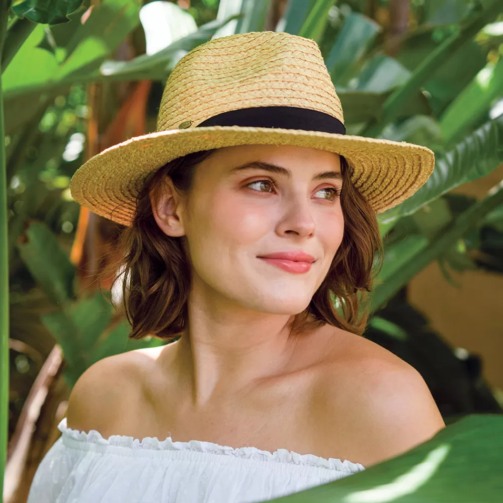 Chapeaux Trilby | Chapeaux Fedora^Scala Chapeau Fedora Safari en Raphia Franie naturel