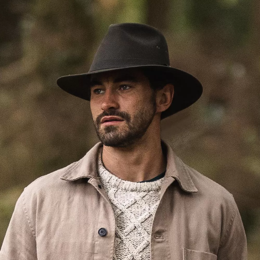 Chapeaux Trilby | Chapeaux Fedora^Jaxon & James Chapeau Fedora Safari en Toile Cirée olive JAXON & JAMES