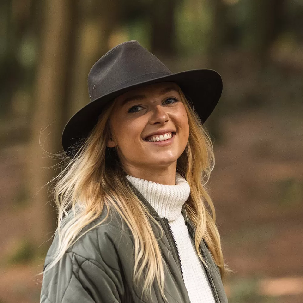 Chapeaux Trilby | Chapeaux Fedora^Jaxon & James Chapeau Fedora Safari en Toile Cirée olive JAXON & JAMES