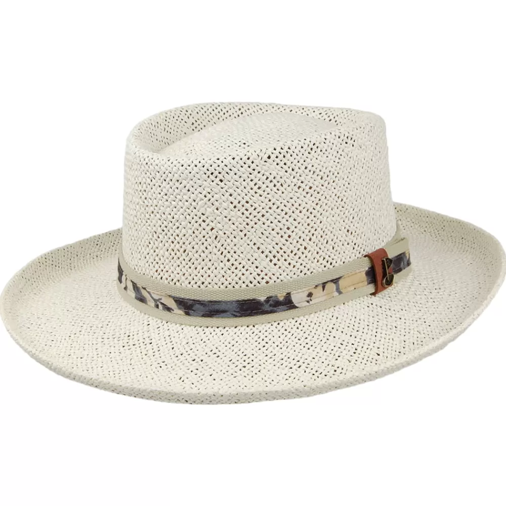 Chapeaux Été | Chapeaux De Paille^Scala Chapeau Gambler de Golf en Paille naturel-bleu