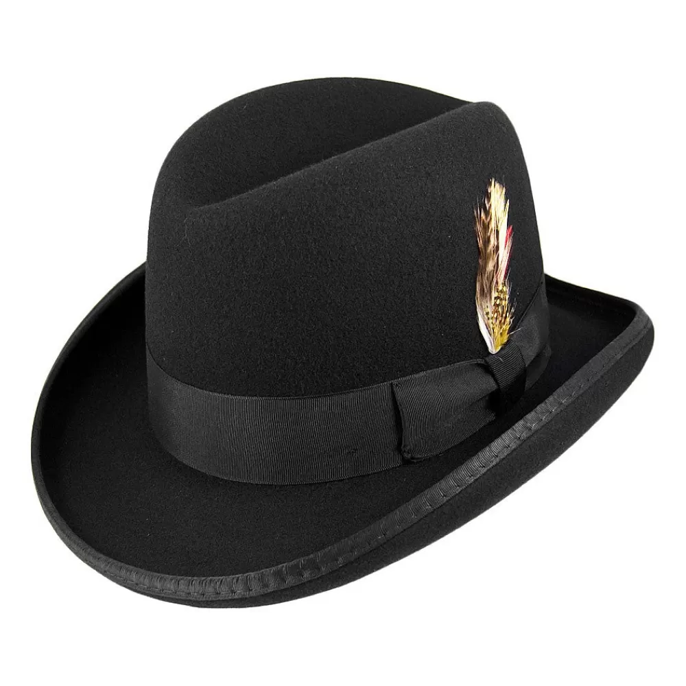 Chapeaux Hiver^Jaxon & James Chapeau Homburg en Laine noir JAXON & JAMES