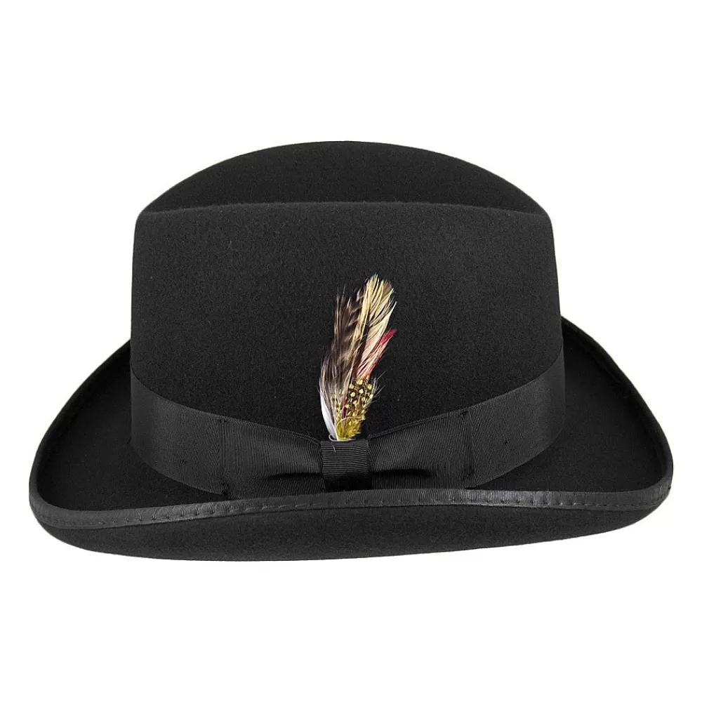 Chapeaux Hiver^Jaxon & James Chapeau Homburg en Laine noir JAXON & JAMES
