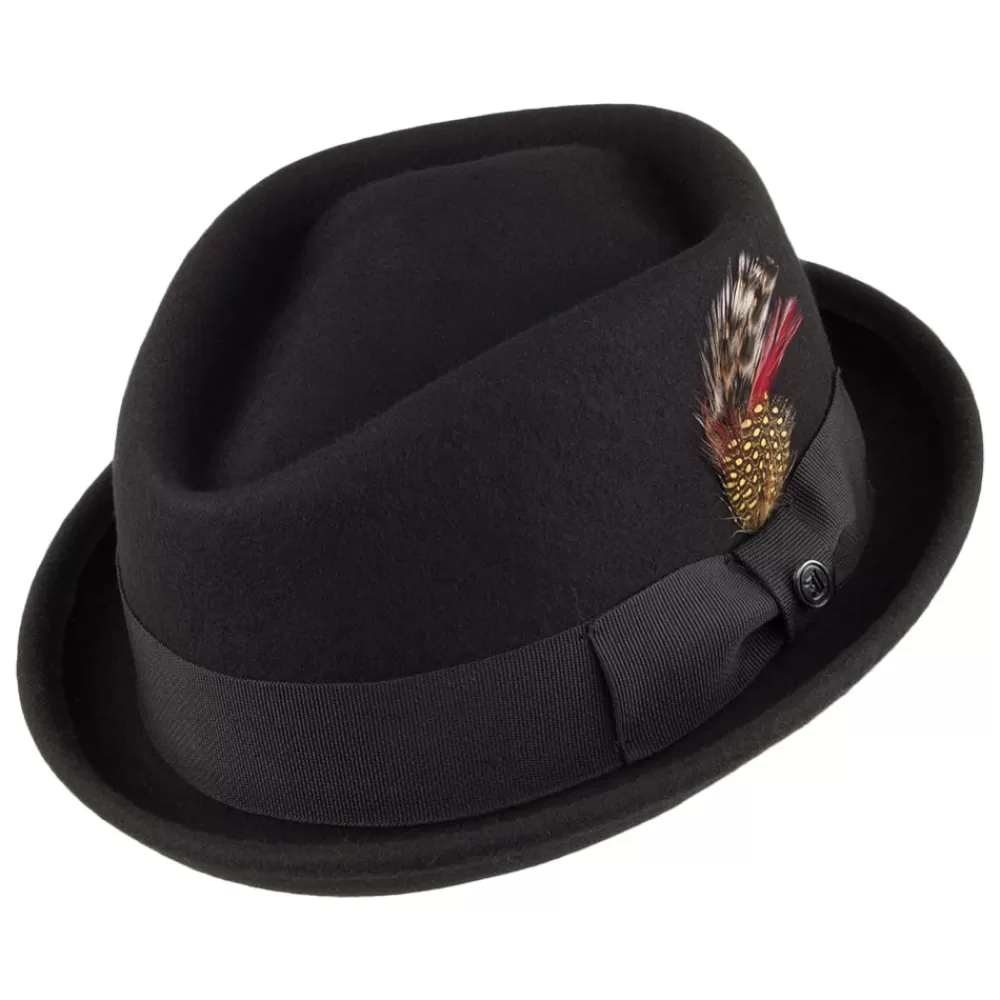Chapeaux Pork Pie | Chapeaux Hiver^Jaxon & James Chapeau Pork Pie Déformable Diamond Crown noir JAXON & JAMES