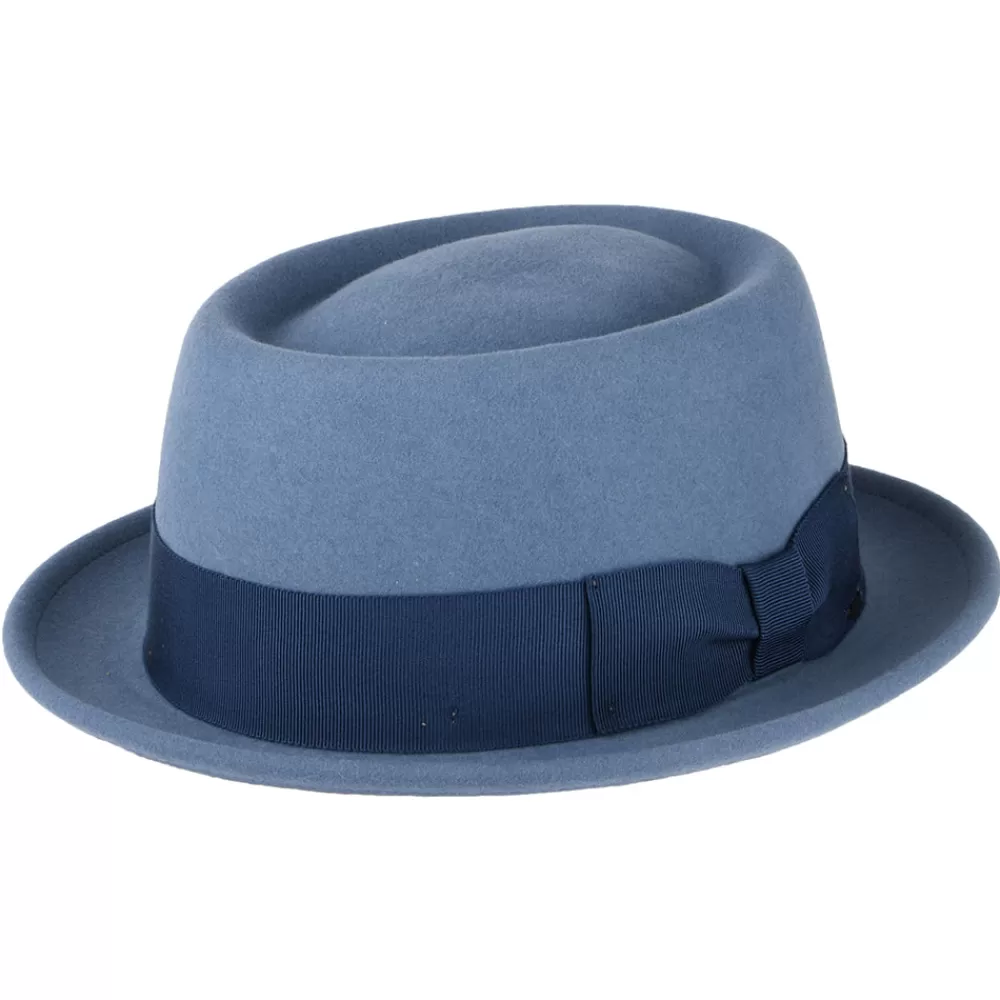 Chapeaux Pork Pie | Chapeaux Homme^Bailey Chapeau Pork Pie Déformable Hydrofuge Darron en Laine Feutrée bleu moyen