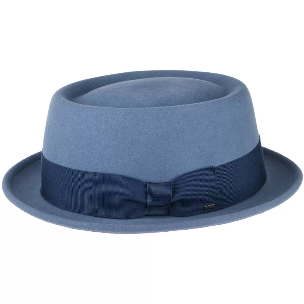 Chapeaux Pork Pie | Chapeaux Homme^Bailey Chapeau Pork Pie Déformable Hydrofuge Darron en Laine Feutrée bleu moyen
