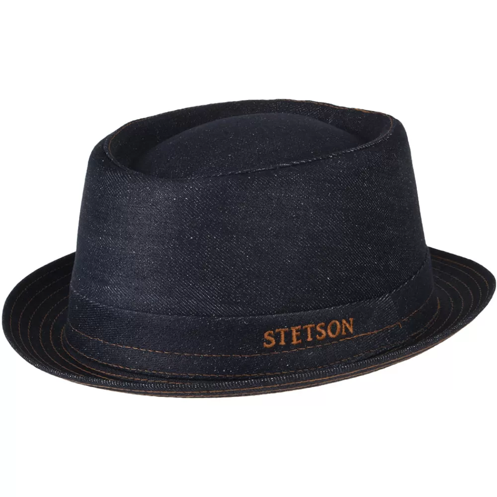 Chapeaux Pork Pie | Chapeaux Homme^Stetson Chapeau Pork Pie en Jean bleu foncé