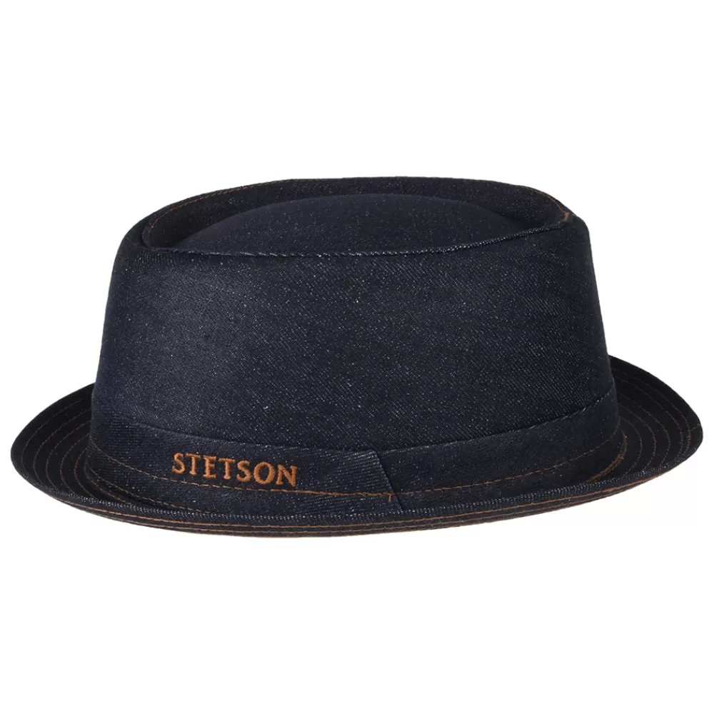 Chapeaux Pork Pie | Chapeaux Homme^Stetson Chapeau Pork Pie en Jean bleu foncé