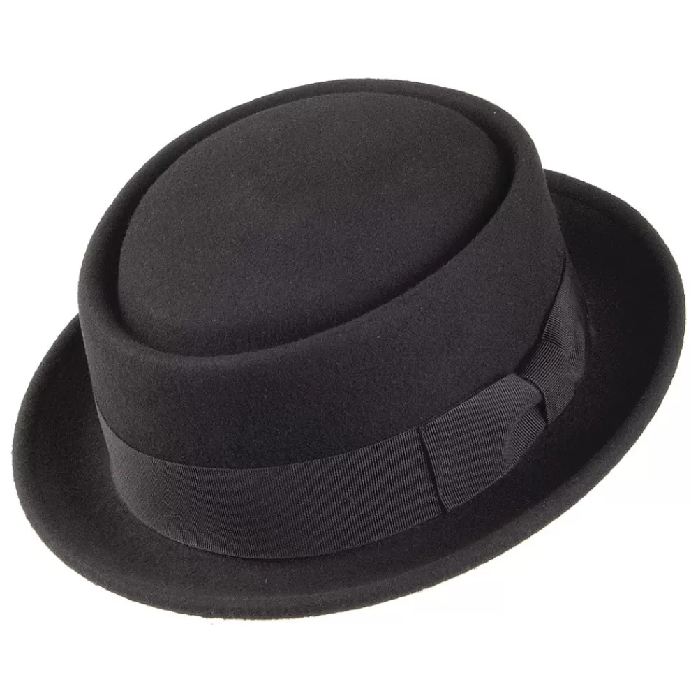 Grandes Tailles | Chapeaux Pork Pie^Jaxon & James Chapeau Pork Pie en Laine Déformable noir JAXON & JAMES