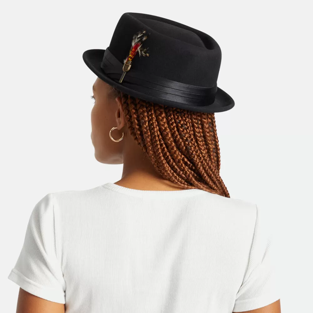 Grandes Tailles | Chapeaux Pork Pie^Brixton Chapeau Pork Pie en Laine Feutrée Stout noir