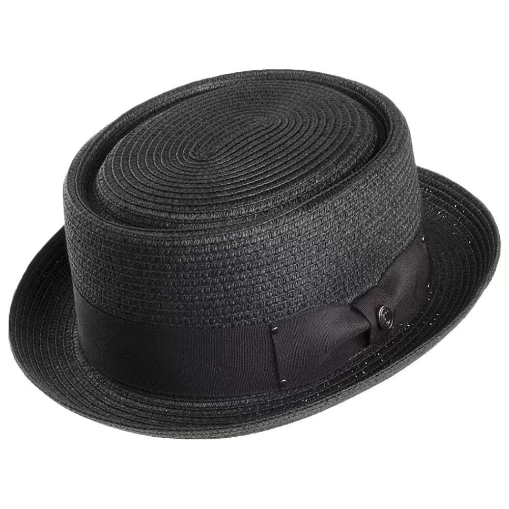 Chapeaux Pork Pie | Chapeaux De Paille^Jaxon & James Chapeau Pork Pie en Paille Toyo Tressée noir JAXON & JAMES
