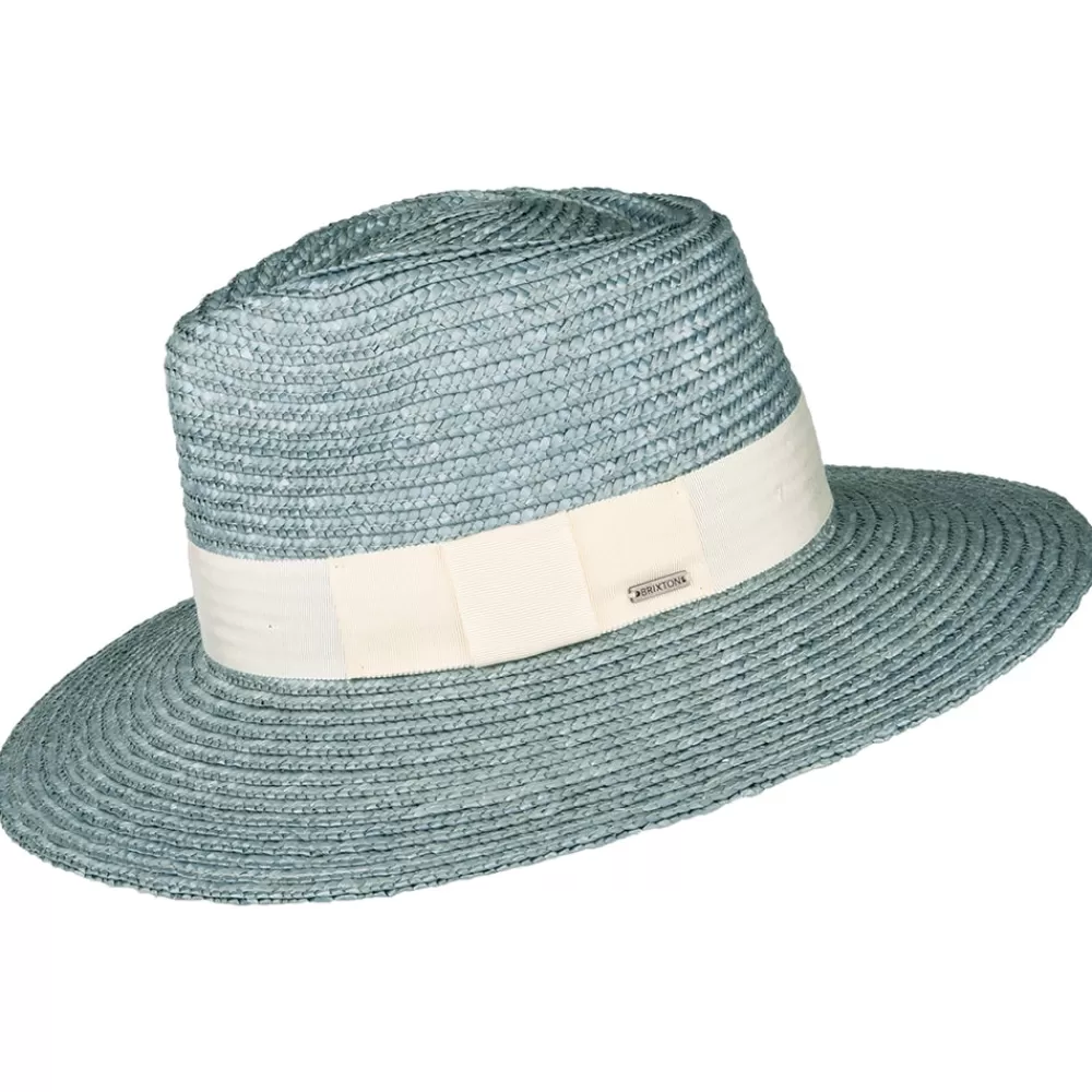 Chapeaux Été | Chapeaux De Paille^Brixton Chapeau Été à Bord Court en Paille Joanna bleu glacé
