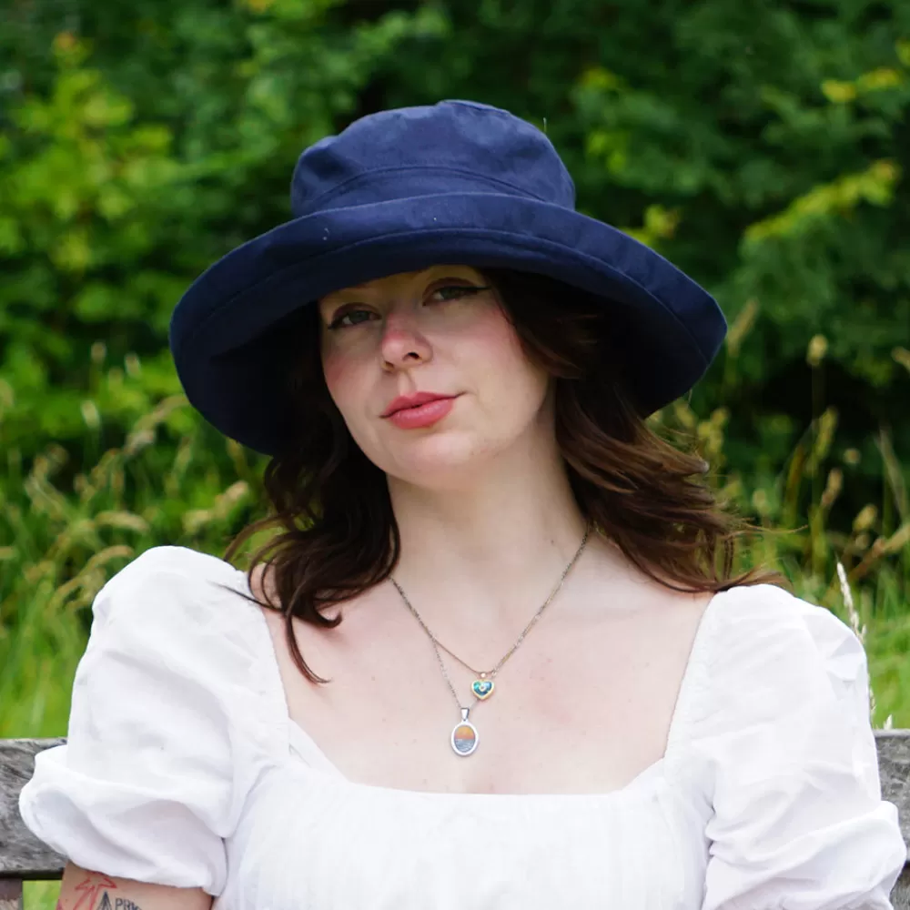 Petite Tailles | Chapeaux Été^sur la tête Chapeau Été en Lin Pliable Lily bleu marine SUR LA TÊTE