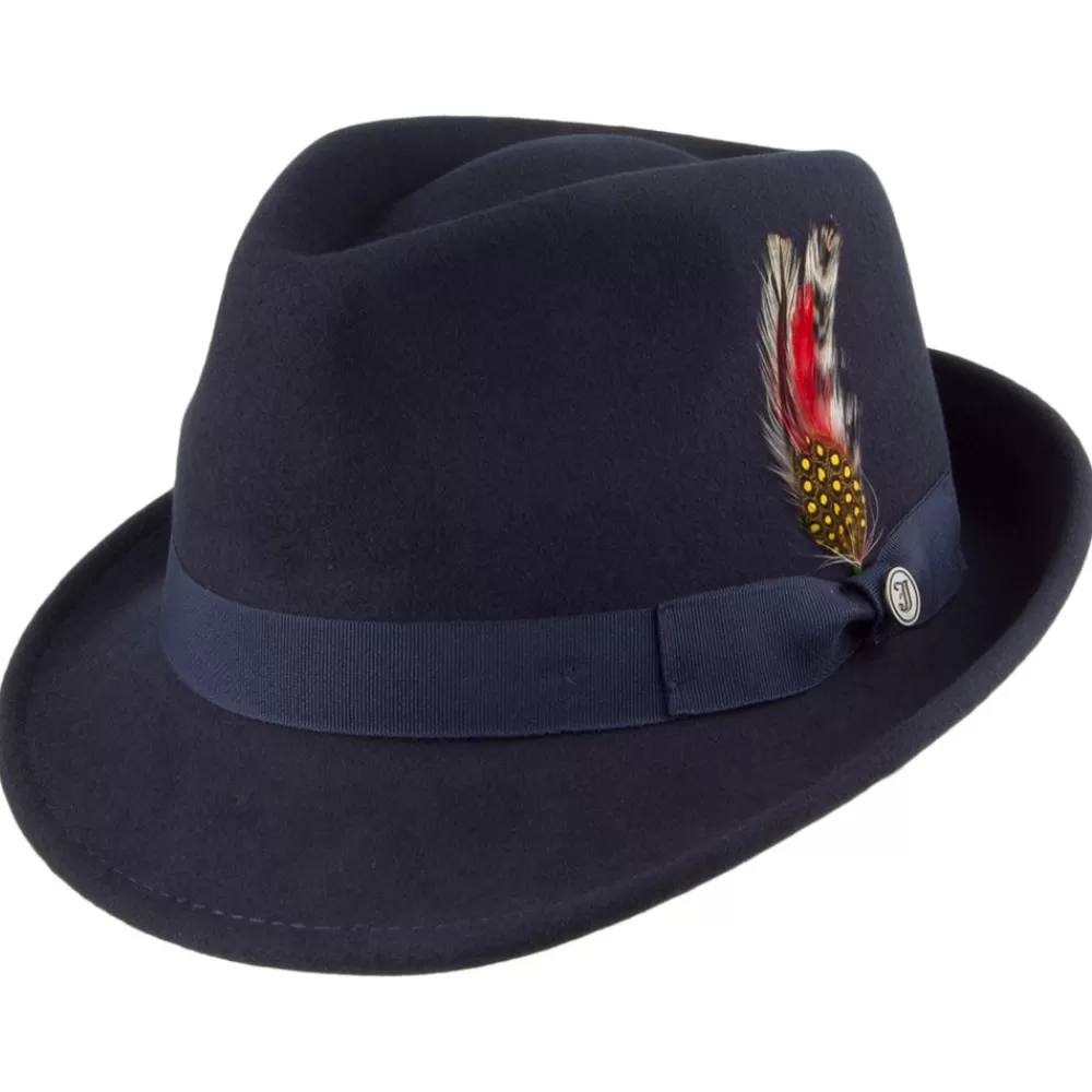 Chapeaux Trilby | Chapeaux Fedora^Jaxon & James Chapeau Trilby Detroit bleu marine JAXON & JAMES