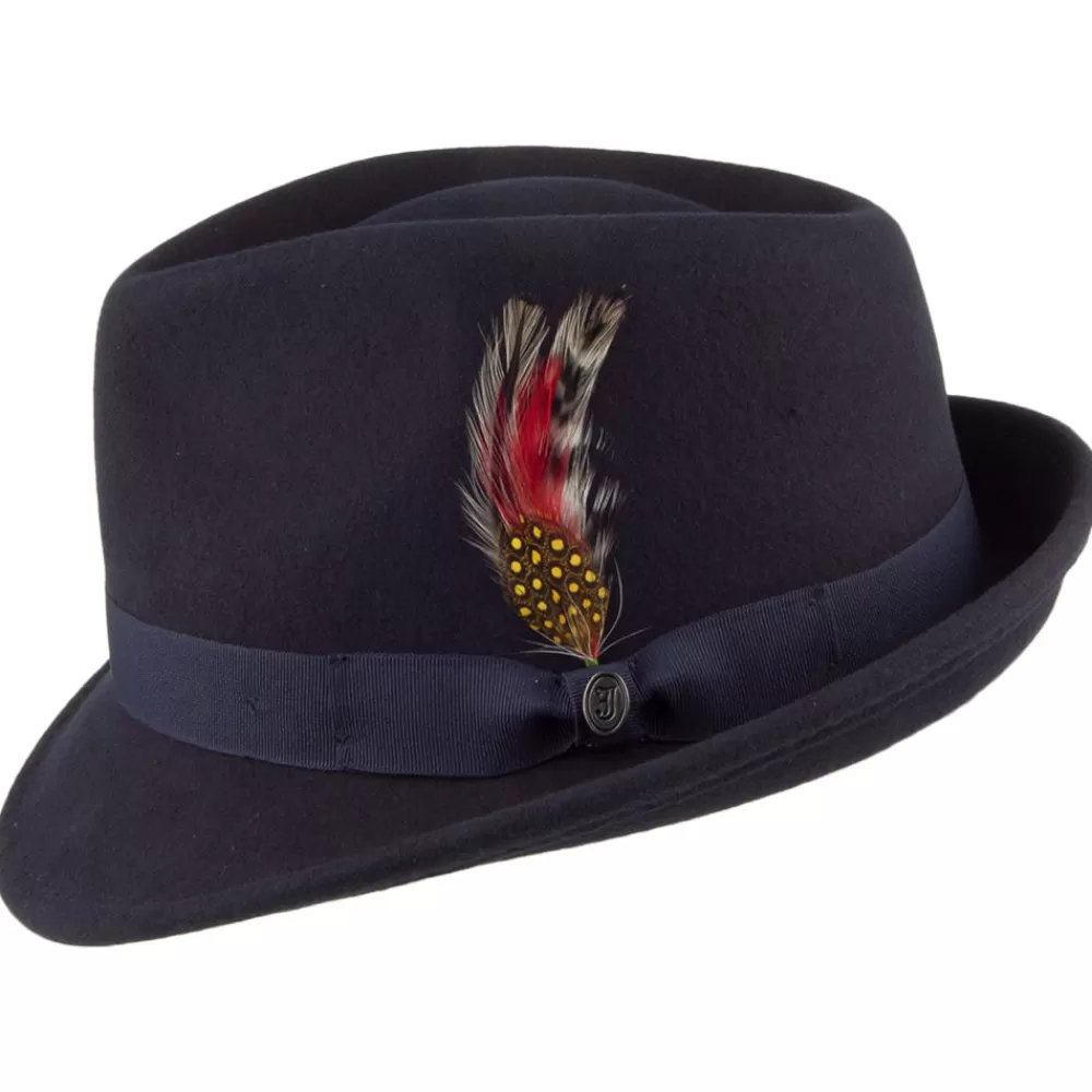 Chapeaux Trilby | Chapeaux Fedora^Jaxon & James Chapeau Trilby Detroit bleu marine JAXON & JAMES