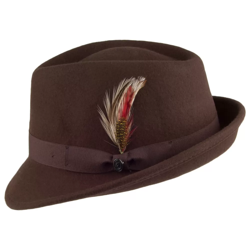 Chapeaux Trilby | Chapeaux Fedora^Jaxon & James Chapeau Trilby Detroit marron JAXON & JAMES