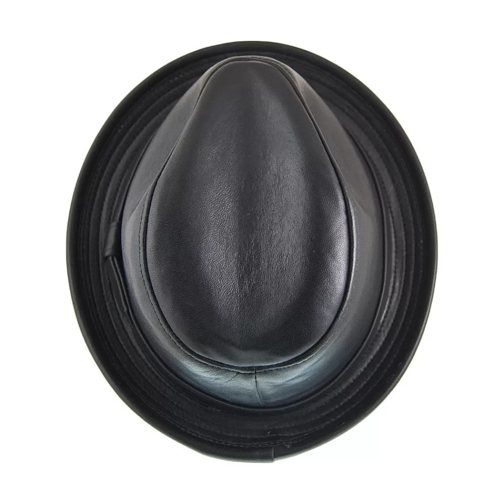 Chapeaux Trilby | Chapeaux Fedora^New York Hat Company Chapeau Trilby en Cuir noir NEW YORK HAT CO.