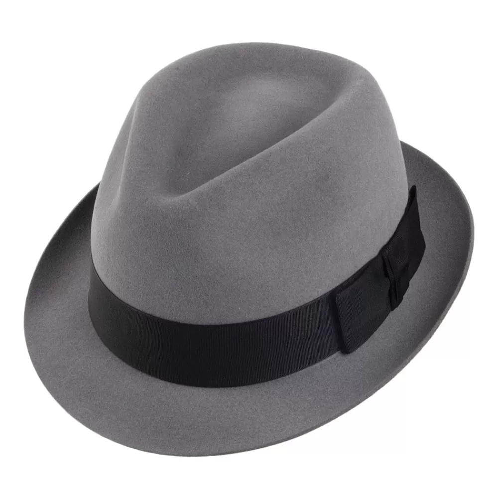 Chapeaux Fedora | Chapeaux Trilby^Christys Chapeau Trilby en Fourrure Feutrée Pinch Vegas gris clair
