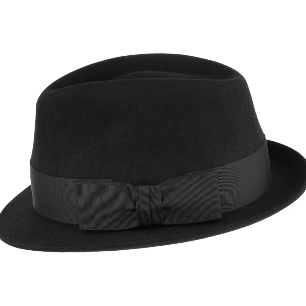 Chapeaux Trilby | Chapeaux Fedora^Christys Chapeau Trilby en Fourrure Feutrée Pinch Vegas noir