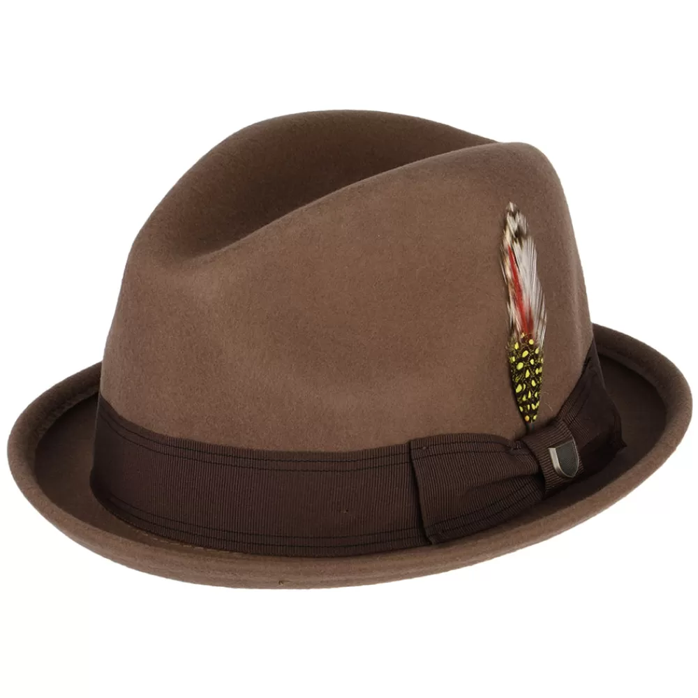Chapeaux Trilby | Chapeaux Fedora^Brixton Chapeau Trilby en Laine Feutrée Gain marron