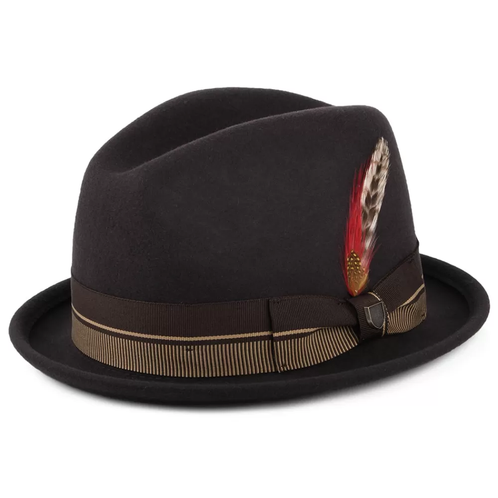 Chapeaux Trilby | Chapeaux Fedora^Brixton Chapeau Trilby en Laine Feutrée Gain 20ème Anniversaire chocolat