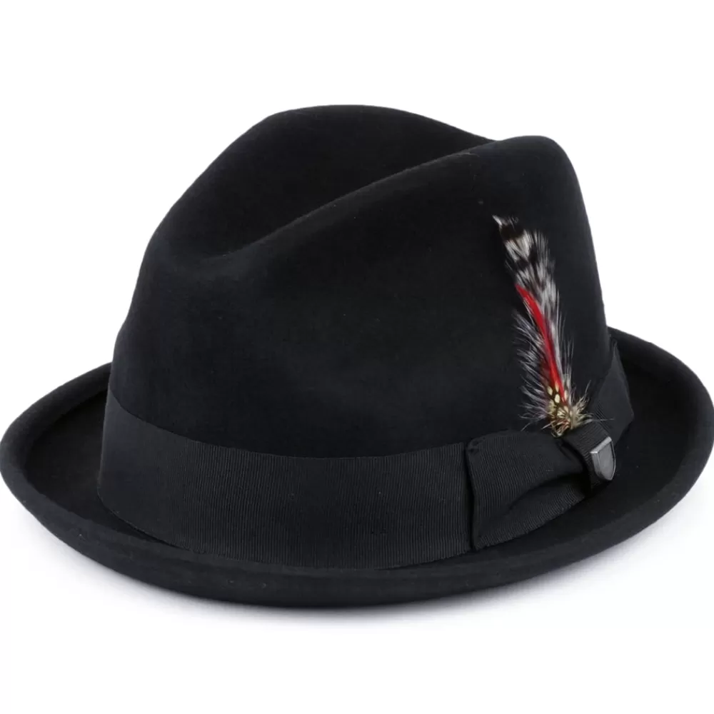Chapeaux Trilby | Chapeaux Fedora^Brixton Chapeau Trilby en Laine Feutrée Gain noir