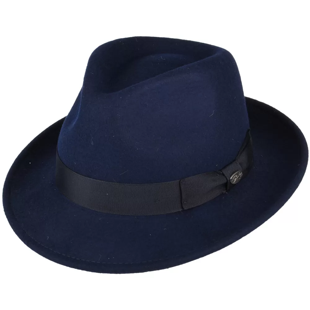 Chapeaux Trilby | Chapeaux Fedora^Bailey Chapeau Trilby en Laine Feutrée Maglor bleu marine