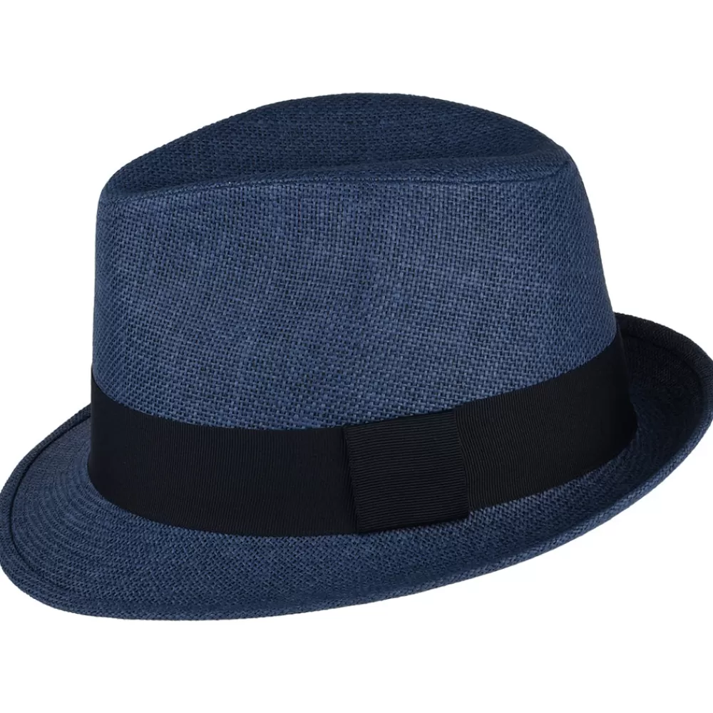 Chapeaux Trilby | Chapeaux Fedora^Failsworth Chapeau Trilby en Paille Toyo bleu marine