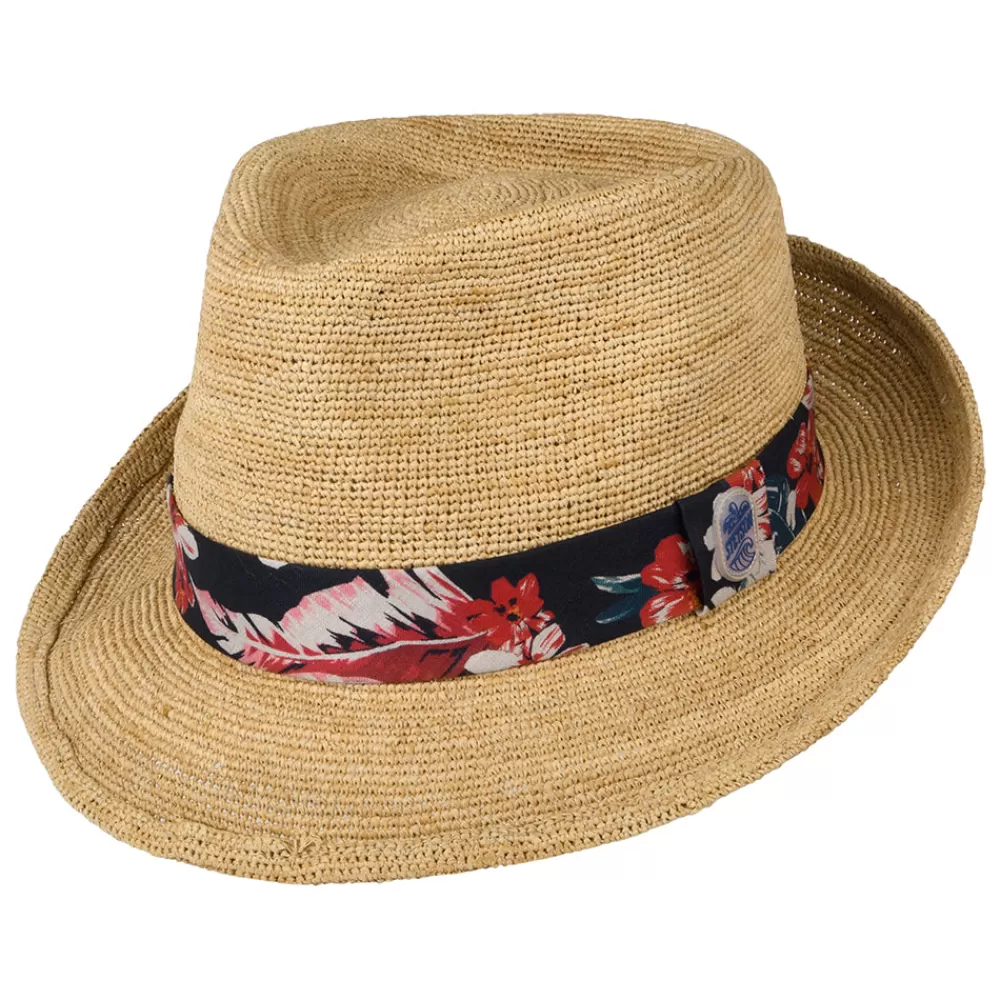 Chapeaux Trilby | Chapeaux Fedora^Stetson Chapeau Trilby en Raphia Crocheté Player naturel