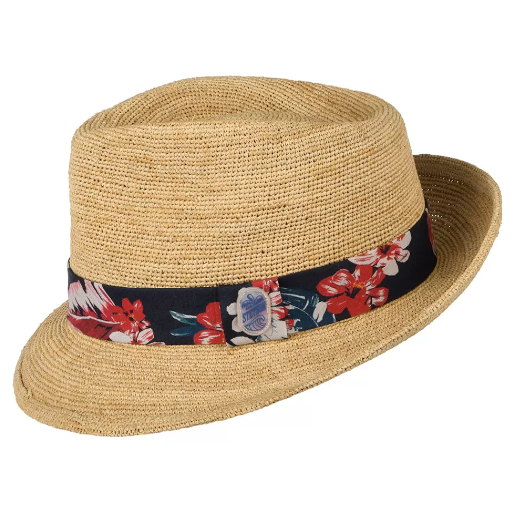 Chapeaux Trilby | Chapeaux Fedora^Stetson Chapeau Trilby en Raphia Crocheté Player naturel