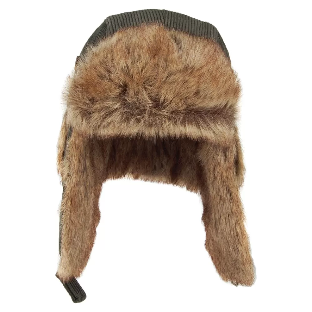Fausse Fourrure | Chapeaux Hiver^Barts Chapka Bomber en Velours Côtelé et Fausse Fourrure vert militaire