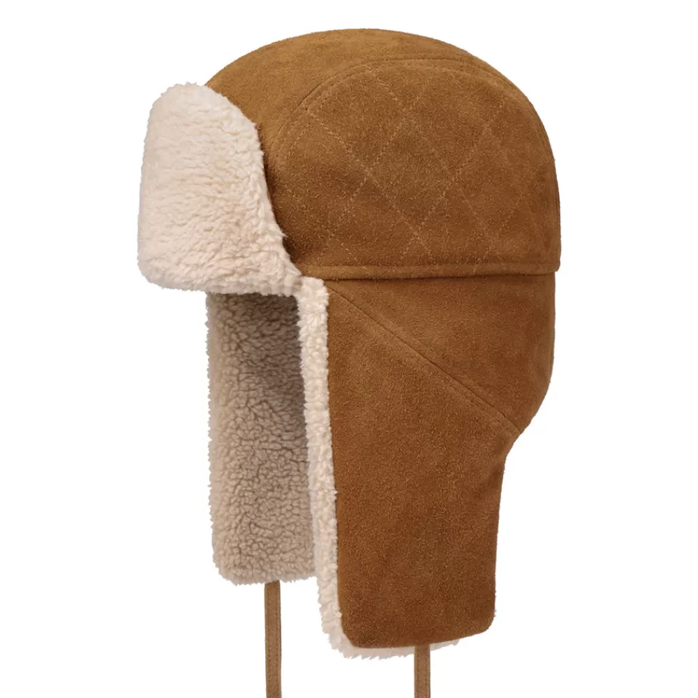 Chapeaux Hiver^Stetson Chapka en Cuir cognac