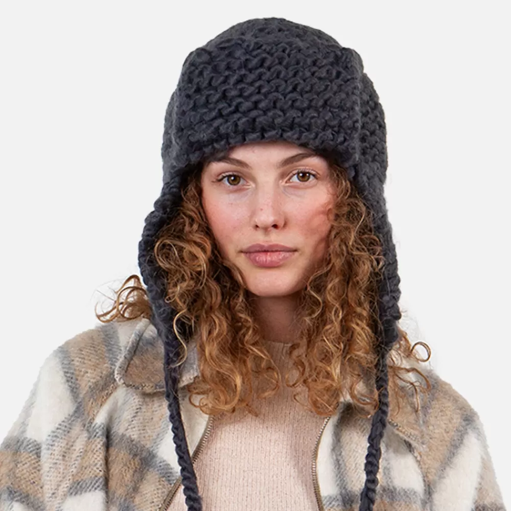 Chapeaux Hiver^Barts Chapka Tricotée Main Brubru anthracite
